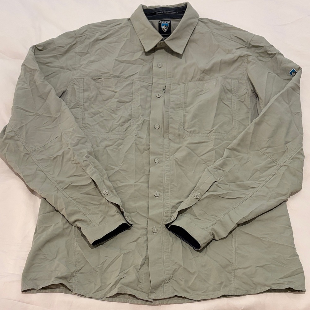 Kuhl Khaki Nylon Camp Shirt - L